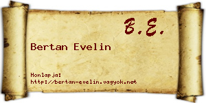 Bertan Evelin névjegykártya